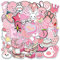 Affoto 50PCS Kawaii Girls Pink Stickers,Gift for Children Teens Adults Kids,Waterproof Cute Cartoon Stickers Scrapbook Water Bottle, Vsco Laptop Skateboard Journal Wall Car Bicycle