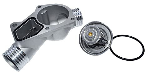 Miter Termostato refrigerante y Carcasa Compatible con BMW E36 E34 E39 E38 320i 323i 325i 328i 520i 523i 525i 11531722531 11531740437 11537511083 (Color : Thermostat Set)