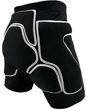 Snowboard Impact Shorts, gepolsterte Schutzshorts für Basketball, Radfahren, Reiten, Paintball, Fußball, Volleyball, schwarz, Medium