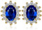 JewelryPalace Prinzessin Diana Kate Middleton 1.5ct Erstellt Saphir Ohrstecker Silber 925 Damen, Blauer Schmuck Set, Ohrringe Silber Edelstein Mädchen, Ohrstecker Silber mit Stein Frauen Vergoldet