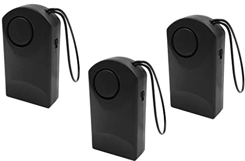 barenx 3PCS Vibration-Triggered Siren Alarm Hanging Door Window Alarm Door Entry Detector Sensor