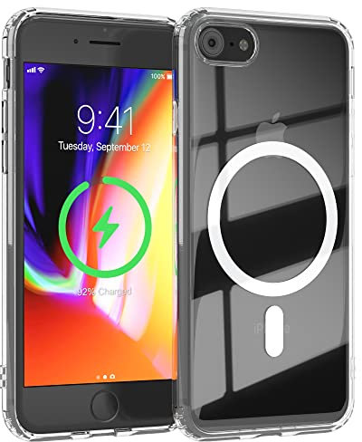 EAZY CASE - Premium Crystal TPU Hülle kompatibel mit iPhone SE (2022/2020) / iPhone 8/7 kompatibel mit Qi-Charging, Silikonhülle mit Kameraschutz, Handyhülle, Backcover, Durchsichtig, Transparent