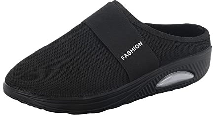 Clogs Damen Mit Fussbett Atmungsaktiv Sommer Schuhe Air Cushion Diabetic Outdoor Vorne Geschlossen Hausschuhe Abrollschuhe Mesh mit Leichter Sohle Gesundheitsschuhe Pantoletten Orthopädische