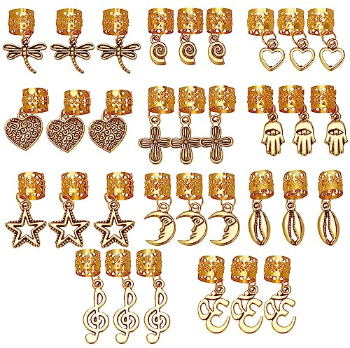 craspire 33 Stück 11 Stile Legierung Snap Haarspangen Golden Silber Haarnadeln Punk Goth Haarspangen Mit Anhänger Herz Kreuz Libelle Gemischte Muster Hip Hop 90er Stil Schmuck Haarschmuck Haarnadeln