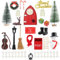 Roselee Wichteltür Set, 28PCS Wichteltür Zubehör Weihnachten Set, Nissedor Miniatur Leuchtend Weihnachtswichtel Tür Deko mit Weihnachtsbaum, Stiefel, Fiedel, Zaun,Rentier für Feentür Weihnachtsdeko