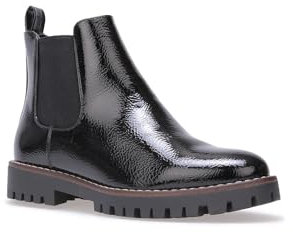 La Modeuse-Bottines-Bottines Chelsea Vernies à Semelle crantée