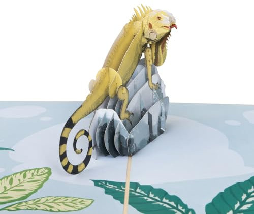 Sweetpopup® Pop-Up Karte Chamäleon – 3D Geburtstagskarte & Glückwunschkarte für Reptilienfans, Naturfreunde & – Tiermotiv Grußkarte, perfekt für Geburtstag, Danke & besondere Anlässe - 183