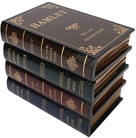 Yosoo Boîte à Livres Décorative en Bois, étui de Rangement pour Bijoux, Fausses Boîtes à Livres, Organisateur de Collection de Boîtes à Livres Décoratives de Style Antique pour
