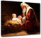 CXHOSTENT Krippen Leinwandbilder Jesus in einer Krippe Kunstdrucke Weihnachtsmann und Jesuskind Bilder von Christus Kunstwerk Weihnachtsdekoration (C, 30.00 x 45.00 cms)