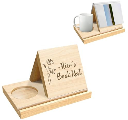 Support de livre triangulaire en bois personnalisé pour repose-page, portable, robuste et léger pour manuels scolaires, cadeaux de Noël pour lecteurs, enseignants, écrivains, décoration d'intérieur