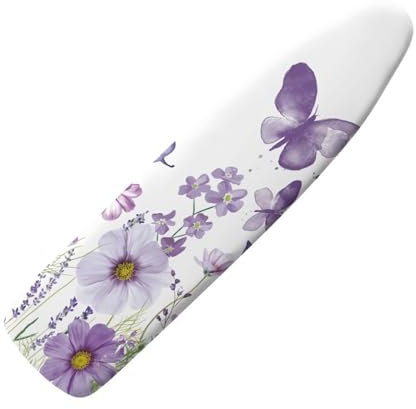 HOWILATH Butterfly Floral Iron Board Cover 110 x 35cm Durable Heat Reflective Ironing Board Pad Heavy Duty Iron Board Pad, Anti Slip Stain-S
