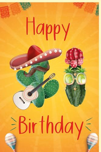 Lustige Geburtstagskarte Mexikanische Fiesta - Kakteen, Sombreros & Gitarre - Humorvolle Glückwünsche für Freunde & Familie - mit Umschlag