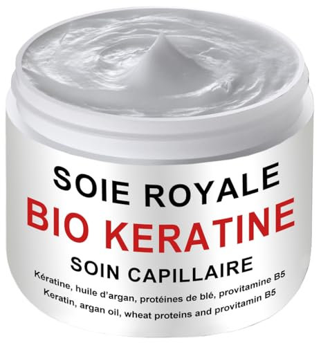 Soin Capillaire BIO KERATINE 250 ml Masque BIO Naturel Répare Hydrate Nourrit Démêle Lisse tous types de cheveux Offert 1 Sérum Soie Royale BIO Cure Soyeuse 15 ml