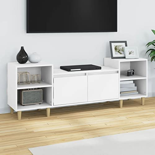 CKioict Armoire TV suspendue pour DVD - Meuble de salon - Blanc - 160 x 35 x 55 cm - Matériau du bois - Convient pour bureau, hôtel, salon