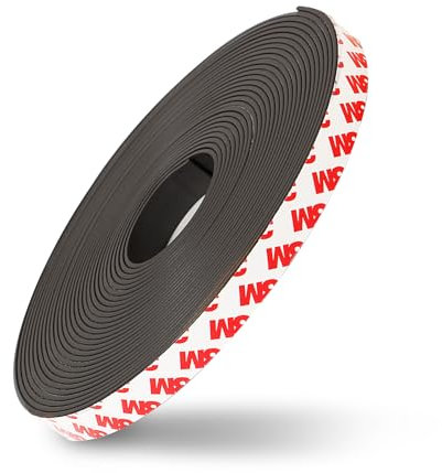 Nastro Magnetico Adesivo, Calamita Adesiva 5m x 15mm Striscia Magnetica Autoadesiva Forte per Zanzariera Finestre Progetti Artistici Lavagne Bianche