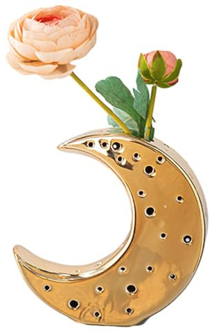 Tischvase Mond Tischblumenbehälter Einzigartige Blumenvase Raumdekoration für Schlafzimmer Esszimmer Blumenbehälter