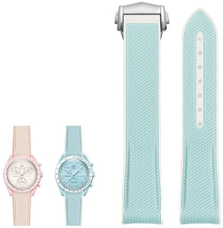HXFFXHF Für Omega Swatch Planet Joint Name Series 20 mm farblich passendes Silikon-Uhrenarmband Arc Interface wasserdichtes Ersatz-Uhrenarmband