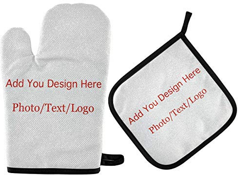 Vikeiac Guanti da forno personalizzati personalizzati presine Aggiungi immagini Design testo Guanto da forno personalizzato Cuscinetti caldi da cucina resistenti al calore per microonde BBQ Cottura