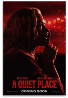 Horror Movie Poster A Quiet Place Poster Poster Dekorative Malerei Leinwand Wandkunst Wohnzimmer Poster Schlafzimmer Malerei,Wandkunst Bilddruck Moderne Familienzimmer Dekor 12x18inch(30x45cm)