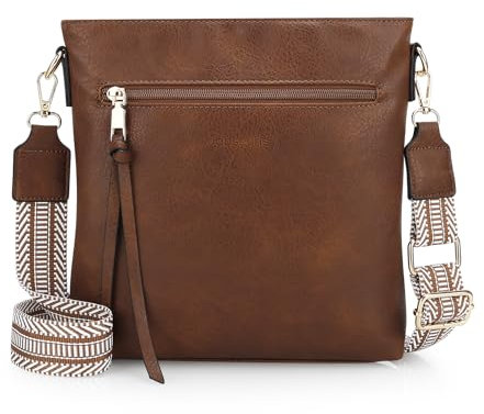 dobsechs Umhängetasche aus weichem PU-Leder für Damen, Crossbody-Tasche mit mehreren Taschen, verstellbarer Riemen, perfekt für den täglichen Gebrauch, PU A270-l Braun
