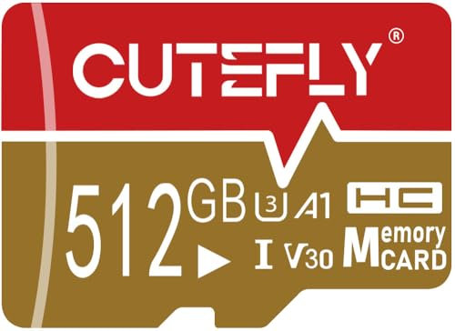 Carte SD, Carte Micro SD 512Go Vitesse Élevée Carte Memoire Ultra- HD SD Card Grande Capacité Micro SD 512GO pour Drone, Dash Cam, Caméra de Sport, Caméra de Surveillance, Smartphone