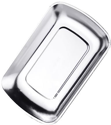 ABOOFAN Plateau Acier Inoxydable Pour Snacks Et Fruits Plateau De Service Pour Hôtel Et Rangement De Serviettes Moyenne Argenté