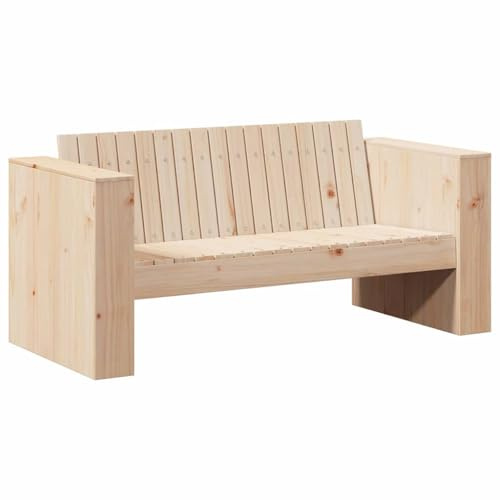 vidaXL Garten-Sofa Natur 134 x 60 x 62 cm Massives Kiefernholz | Hält dem Wetter draußen stand, Stylischer und einfacher Look für jeden Bereich, Aus stabilem Kiefernholz für lange Nutzung