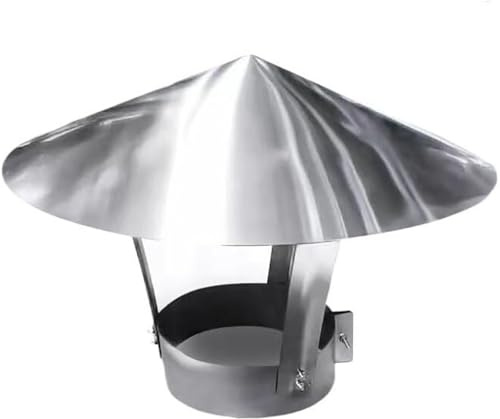 Cappuccio for camino in acciaio inossidabile, rivestimento for canna fumaria, copertura for tubo del tetto, cappa di scarico rotonda antipioggia multiuso for la ventilazione dei condotti, 1 pezzo