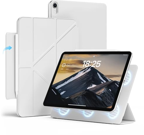 ZKTUYU Hülle für Air 11 Zoll M4/M3/M2, iPad Air 5./4. Generation 10,9 Zoll | Schlanke Magnetische Schutzhülle mit Mehrwinkelständer, Auto Schlafen/Wachen, Grau