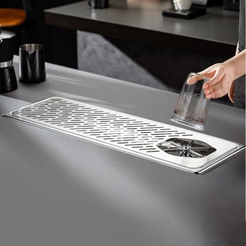 Lavadora de vasos de alta presión fabricada con acero inoxidable con compatibilidad con bandeja de drenaje para entornos de mostrador de bar (pequeño)