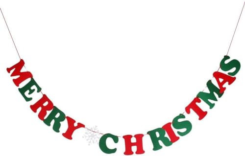 ROSENICE MERRY CHRISTMAS Wimpel Girlande Buchstaben Girlande für Weihnachten Party Home Dekoration hängen