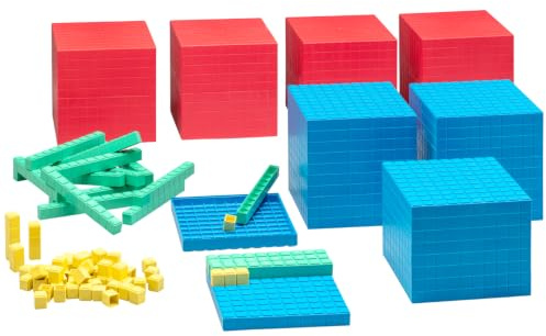 WISSNER® Dienes Material Class Set (184 Pieces) made from RE-Plastic® – Base Ten System for Primary School