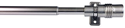 Tilldekor Designvitragestange TRIEST, edelstahl-optik, Ø10mm, ausziehbare Gardinenstange, 60 - 100 cm, inkl. Trägern und Befestigungsmaterial