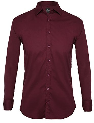 Camicia Uomo Elegante Tinta Unita Regular Camicie da Uomo in Cotone Manica Lunga, Camicia Uomo con Bottoni, Camicia Artigianale Sartoria Napoletana (Bordeaux 39)
