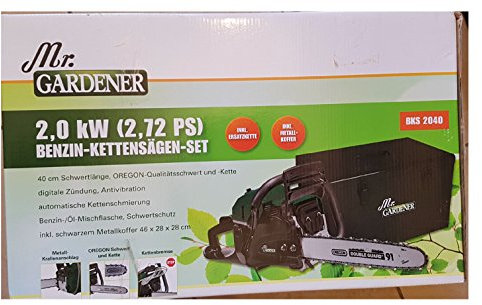Benzin-Kettensägen-Set 2,0 kw (2,72 PS) Schwertlänge ca. 39 cm