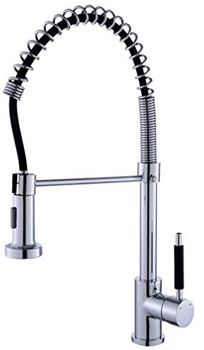 FZHLR Primavera Grifo De La Cocina Mezclador Abatible Y Flexible Golpecito De La Cocina De 360 ​​Grados Caño Giratorio Grifo De La Cocina Mezclador