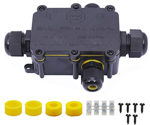 IME Junction Box Outdoor Waterproof IP68 4-Way Line M25 Electrical Cable Connector Wire Range 5-12mm Power Cord External Sleeve Coupler Protection