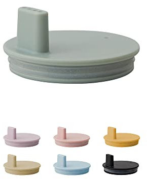 Design Letters Deckel für Baby und Kinder Persönliche Trinkglas aus Tritan (Grün) - BPA-frei, BPS-frei und EA-frei, matt gefärbter Deckel mit Silikonring, spülmaschinenfest, 14 g
