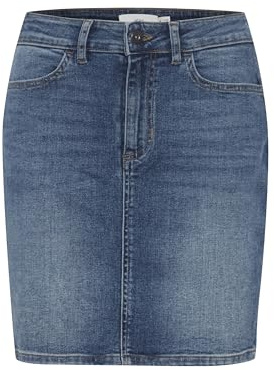 ICHI IHTWIGGY SK Jeansrock Damen Rock mit Gürtelschlaufen, mit Stretch-Anteil