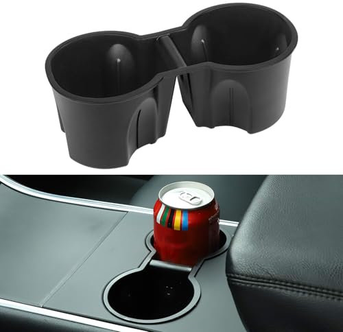 Motrobe Tesla Center Console Cup Holder Inserts - Seamless Fit for Model 3 & Y (2017-2020)