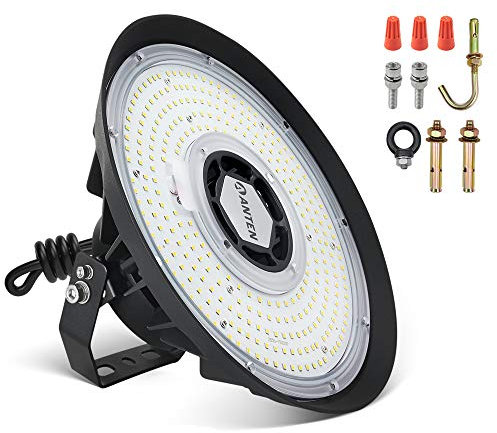 Anten LED Hallenbeleuchtung 200W Kaltweiß 5000K | 120°Abstrahlwinkel 28000lm Strahler led UFO Highbay Industrielampe IP65 Hallenstrahler für Gewerbliche Lager/Werkstatt/Garage leuchte