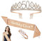 50. Geburtstag Krone Schärpe, Geburtstag Tiara Gold Geburtstag Schärpe Haarnadel, Junggesellinnenabschied Set für 50 Geburtstag Deko Geschenk Frauen Party Accessoires