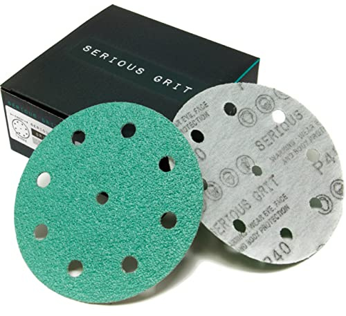 Serious Grit - Klett-Schleifscheiben P40 125 mm 9-Loch - 25er Pack | Serious Grit Klett-Schleifscheiben kompatibel mit Festool Schleifern - Für Holz, Metall und Lack