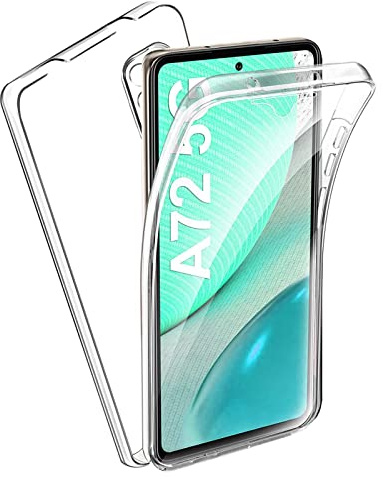 TBOC Hülle kompatibel mit Samsung Galaxy A72 - Samsung Galaxy A72 5G [6.7 Zoll] - Cover [Transparent] Komplett [Silikon TPU] Full Body [360 Grad] Schutzhülle Vorder Hinten Seite Ultra Dünn Handy