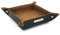 Doro von Hagen® Premium Edition echt Leder Taschenleerer 20x20cm, Designer Schlüsselschale aussen Mocca Braun, innen feinstes Nubuk Rindleder Cognac. Handgefertigt in unserem Atelier