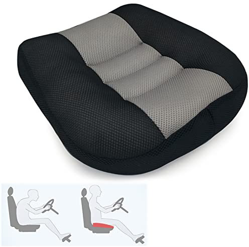 LJXiioo 3,9 Zoll Dickes Auto-Sitzkissen Erhöhen Sie die Höhe für Kurze Leute, die die Hüfte Fahren tragbares Autositzpolster für LKWs, Autos, Geländewagen, Bürostühle, Rollstühle,Schwarz