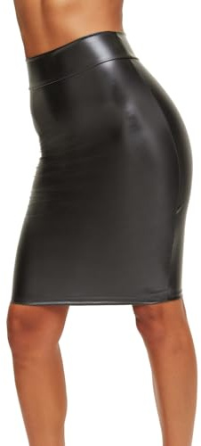Ann Summers - Zuri Wet Look Bodycon Midi Skirt, Faux Leather, Wet Look, Sexy Secretary, PU Stretch
