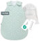 emma & noah Premium Baby Schlafsack Sommer, Bequem & Atmungsaktiv, 100% Bio-Baumwolle, Oeko-TEX Zertifiziert, Flauschig Weich, Bewegungsfreiheit, 1.0 TOG (Punkte Mint, 80 cm)