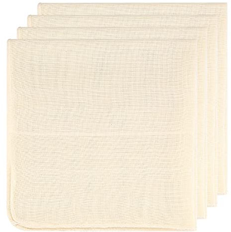 Xiaomoyu 4 Stk Käsetuch Passiertuch Wiederverwendbar, 50x50 cm Seihtuch Waschbar, Filtertuch Nussmilchbeutel Ungebleichte für Lebensmittel Käse Tofu Milch Obst Käseherstellung