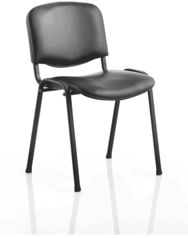 OPO ISO Stacking Chair - Robust Frame, Curved Backrest | Stackable up to 12 High, Padded Seat - Great for Conference/Meeting Rooms - Black Vinyl